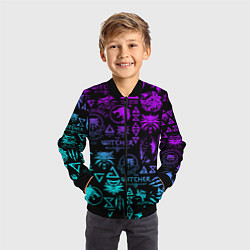 Бомбер детский ВЕДЬМАК ЛОГОБОМБИНГ НЕОН, цвет: 3D-черный — фото 2