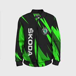 Бомбер детский SKODA Логотип Узор, цвет: 3D-черный