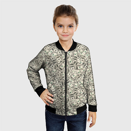 Детский бомбер Доллары Dollars / 3D-Черный – фото 4