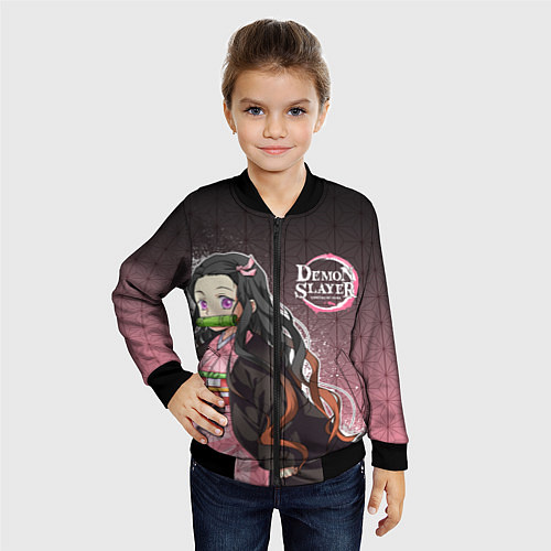 Детский бомбер НЕЗУКО NEZUKO SLAYER / 3D-Черный – фото 4