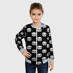 Бомбер детский UNDERTALE SANS SKULL FACE PATTERN УЗОР, цвет: 3D-серый — фото 2