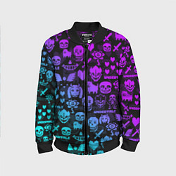 Бомбер детский UNDERTALE NEON PATTERN УЗОР, цвет: 3D-черный