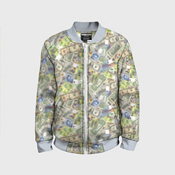 Детский бомбер Разная Денежная Валюта Доллары, Евро, Франки