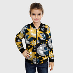 Бомбер детский Солнце и Луна из FNAF Security Breach Паттерн, цвет: 3D-черный — фото 2