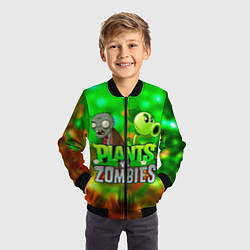 Бомбер детский Plants vs Zombies горохострел и зомби, цвет: 3D-черный — фото 2