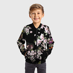 Бомбер детский Краски весны, цвет: 3D-черный — фото 2