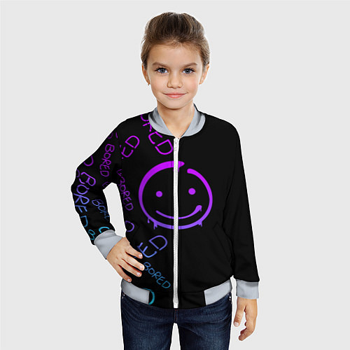 Детский бомбер Neon Bored Half pattern / 3D-Серый – фото 4
