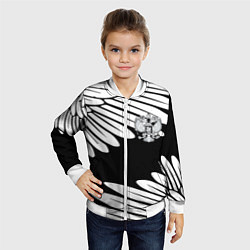 Бомбер детский КРЫЛЬЯ СВОБОДЫ ГЕРБ РОССИИ, цвет: 3D-белый — фото 2
