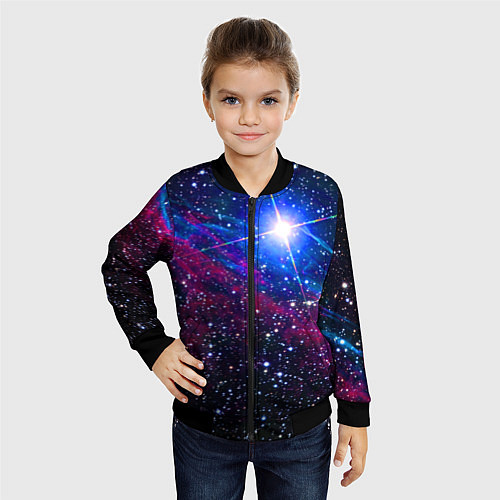 Детский бомбер Открытый космос Star Neon / 3D-Черный – фото 4