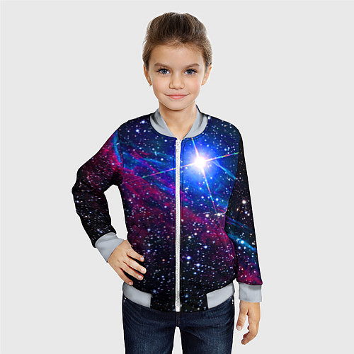 Детский бомбер Открытый космос Star Neon / 3D-Серый – фото 4