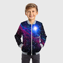 Бомбер детский Открытый космос Star Neon, цвет: 3D-серый — фото 2