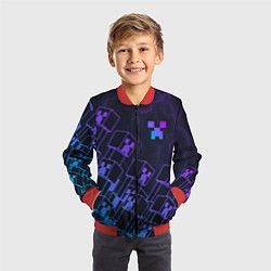 Бомбер детский Minecraft CREEPER NEON, цвет: 3D-красный — фото 2