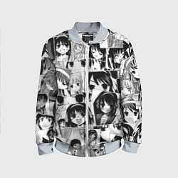 Бомбер детский Харухи Судзумия паттерн, цвет: 3D-серый