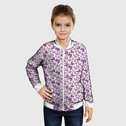 Бомбер детский Фиолетовая гжель, цвет: 3D-белый — фото 2