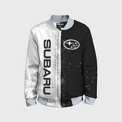 Детский бомбер СУБАРУ - SUBARU ЧЕРНО БЕЛЫЕ БРЫЗГИ КРАСКА