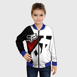 Бомбер детский FOX RACING - ФОКС ЧЕРНЫЙ И БЕЛЫЙ, цвет: 3D-синий — фото 2