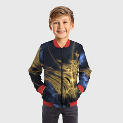 Бомбер детский Фрактальная футуристическая композиция Абстракция, цвет: 3D-красный — фото 2