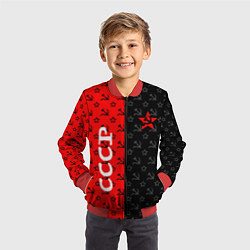 Бомбер детский СОВЕТСКИЙ СОЮЗ : СЕРП И МОЛОТ : ЗВЕЗДА, цвет: 3D-красный — фото 2