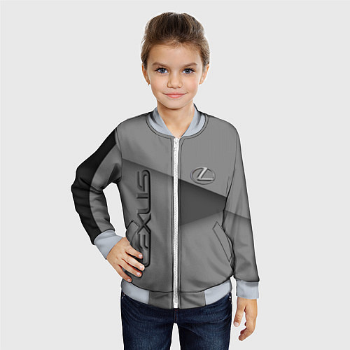 Детский бомбер Lexus - серая абстракция / 3D-Серый – фото 4