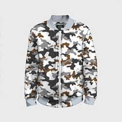 Бомбер детский Камуфляж Чёрно-Белый Camouflage Black-White, цвет: 3D-серый