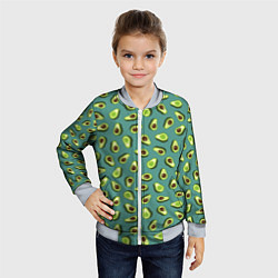 Бомбер детский Веселый авокадо, цвет: 3D-серый — фото 2
