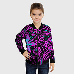Бомбер детский Цветочная композиция Fashion trend, цвет: 3D-черный — фото 2
