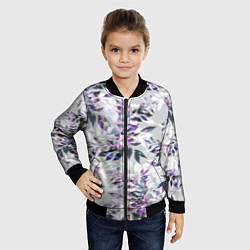 Бомбер детский Цветы Серый Букет, цвет: 3D-черный — фото 2