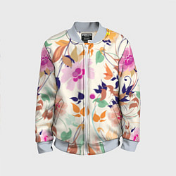 Бомбер детский Summer floral pattern, цвет: 3D-серый