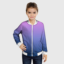 Бомбер детский PINK-BLUE GRADIENT ГРАДИЕНТ, цвет: 3D-белый — фото 2