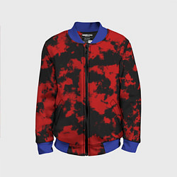 Бомбер детский Черно-красная абстракция, цвет: 3D-синий