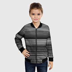 Бомбер детский Black and white thin stripes Тонкие полосы, цвет: 3D-черный — фото 2