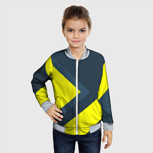 Детский бомбер Геометрическая Стрелка / 3D-Серый – фото 4