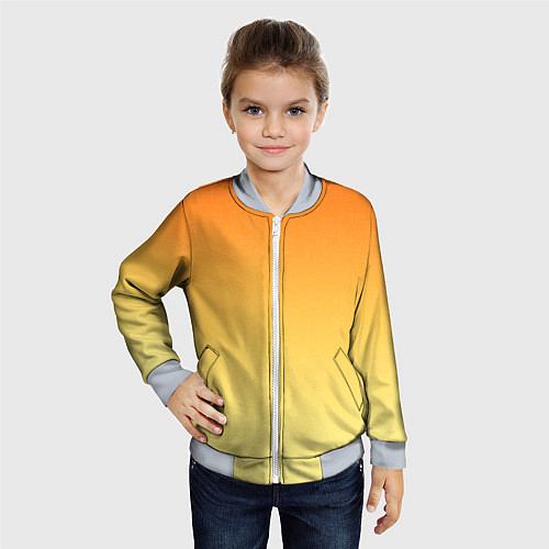 Детский бомбер Оранжевый, желтый градиент / 3D-Серый – фото 4
