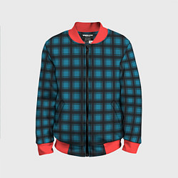 Бомбер детский Black and blue plaid, цвет: 3D-красный