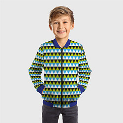 Бомбер детский Геометрические треугольники, цвет: 3D-синий — фото 2