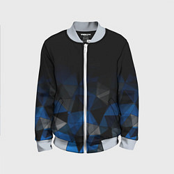 Детский бомбер Черно-синий геометрический