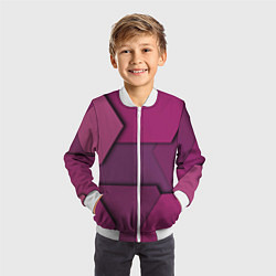 Бомбер детский Геометрические фигуры в движении, цвет: 3D-белый — фото 2