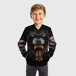 Бомбер детский Злой волк с открытой пастью, цвет: 3D-черный — фото 2