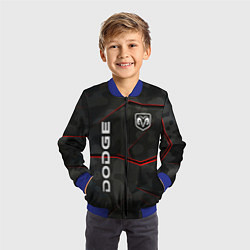 Бомбер детский Dodge абстракция спорт, цвет: 3D-синий — фото 2