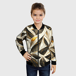 Бомбер детский Элегантная абстракция, цвет: 3D-черный — фото 2