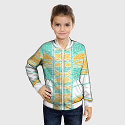 Бомбер детский Абстракция плетение, цвет: 3D-белый — фото 2