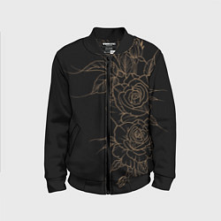 Детский бомбер Элегантные розы на черном фоне