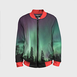 Детский бомбер Сияние над лесом