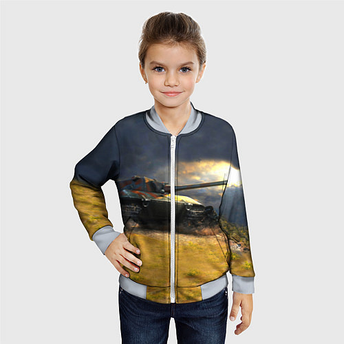 Детский бомбер Танк Е100 / 3D-Серый – фото 4