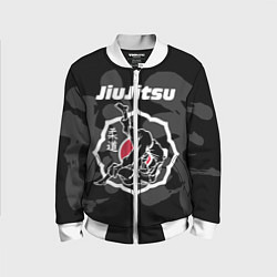 Бомбер детский Jiu-jitsu throw logo, цвет: 3D-белый