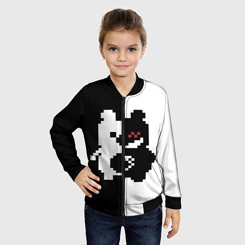 Детский бомбер Monokuma pixel / 3D-Черный – фото 4