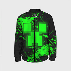 Бомбер детский Minecraft neon green, цвет: 3D-черный