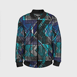 Бомбер детский Сине - черная гранжевая абстракция, цвет: 3D-черный