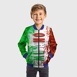 Бомбер детский Флаг Италии - кляксы, цвет: 3D-синий — фото 2