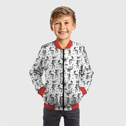 Бомбер детский Скелетон в шляпе, цвет: 3D-красный — фото 2